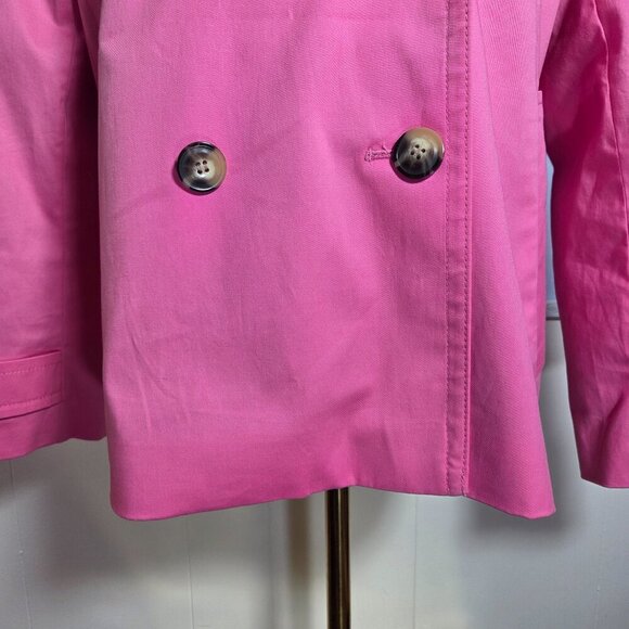 Talbots Petite Large Bright Pink Collared Button Up Longsleeve Blazer Jacket - Picture 5 of 14